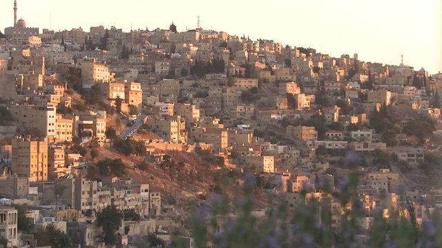 A wide shot of neighborhoods near Amman, Jordan.