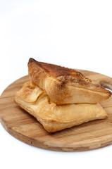 Bakery product on the wooden board