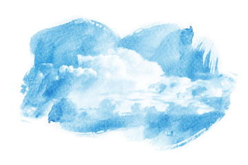 Watercolor illustration of cloud.