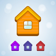 Set of vector home icon isolated