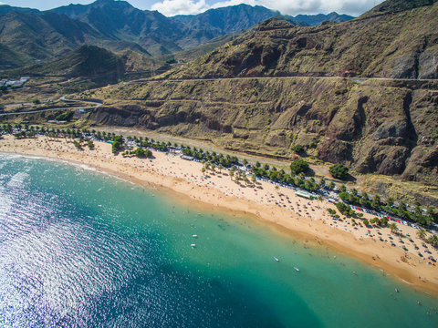 Playa de Las Teresitas, a famous beach near Santa Cruz de Tenerife 