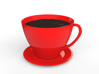 3d red cup of tea