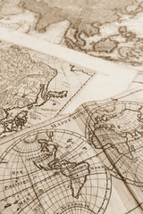 Obraz premium アンティークの世界地図