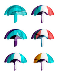 Set of abstract umbrella icons, business logotype protection