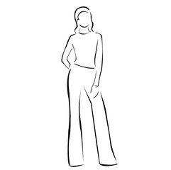 Fototapeta premium Girl posing in fashionable outfit 