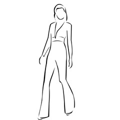 Model on a runway in designer outfit 