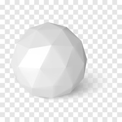 Sphere on transparency background, low poly object