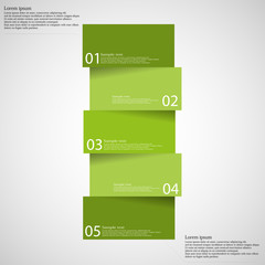 Infographic templete with motif of bar divided to five parts