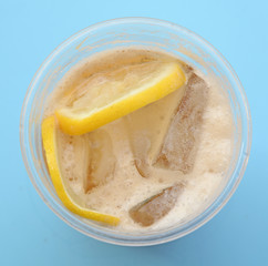 Lemonade juice top view