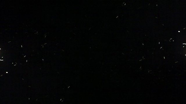 chaotic motion of luminous objects on a black background