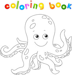 Funny and friendly cartoon octopus