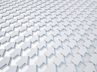 3d rendering white arrow background