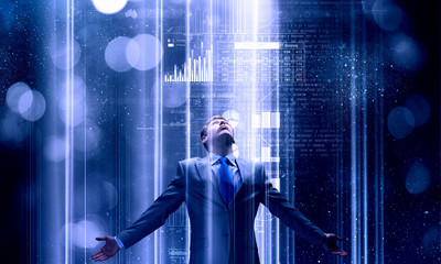 Man standing in light