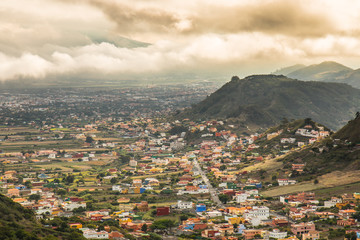View of the village in a mountain valley.