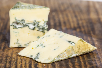 Gorgonzola cheese on wooden board