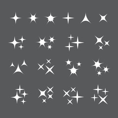 vector sparkles black symbols