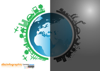 Vector Infographics design with environment two