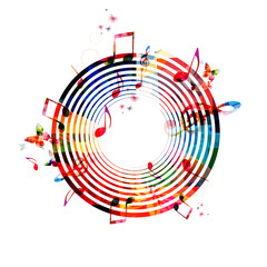 Fototapeta premium Colorful background with music notes