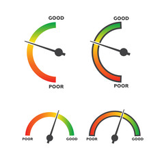 Credit score indicators and gauges vector set