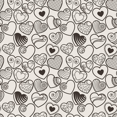 Fun seamless love heart background