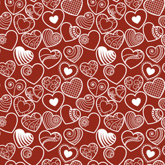 Fototapeta na wymiar Fun seamless love heart background
