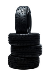 Tires isolated on white background