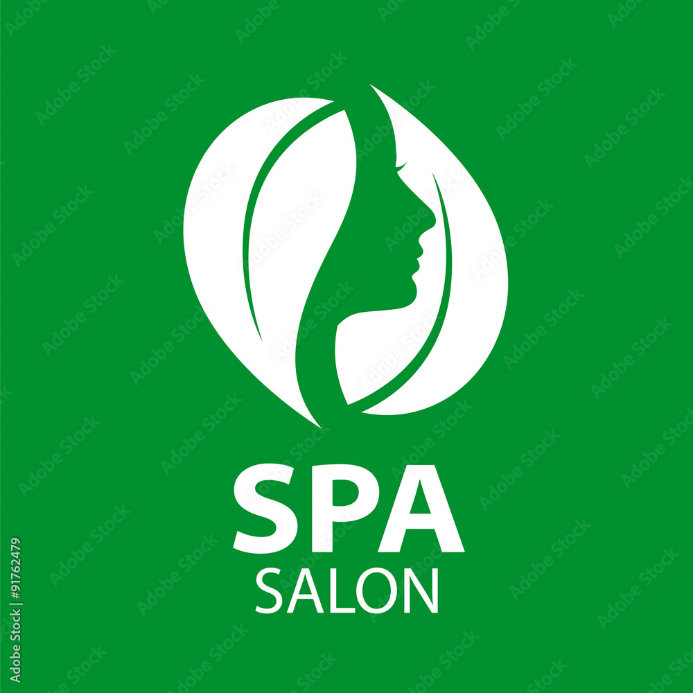 Wall mural vector logo girl's face for the spa salon