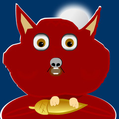 Hamster sorprendido mientras recolectaba bellotas bajo la luz de la luna.