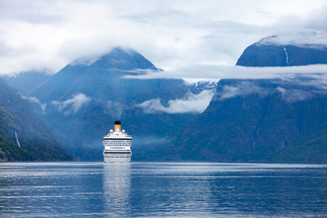 Cruise Liners On Hardanger fjorden