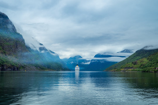 Cruise Liners On Hardanger fjorden
