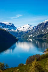 Fototapete Blauer Himmel Schöne Natur Norwegen.