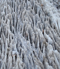 Macro shot of a fraction, of formations on a salt mountain. Image was taken in the Transylvania region of Romania.