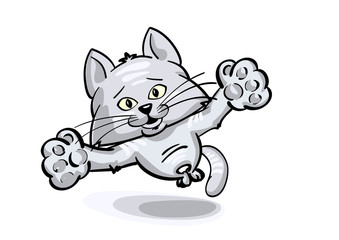 Кот радуется