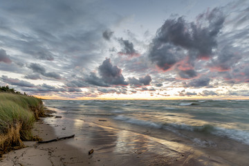 Lake Huron Beach at Sunset in Pinery Provincial Park - Grand Bend, Ontario 