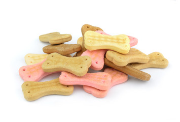 Dog treats isolated on white background