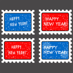 vector new year stamp and postmark