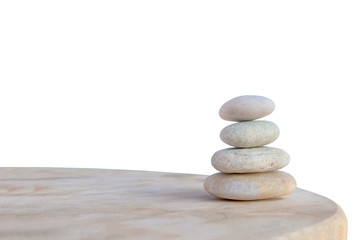 Fototapeta na wymiar Balanced several Zen stones isolated on white background