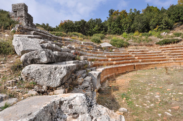 Fototapeta na wymiar Amphitheatre at ancient ruined city of Adada, Turkey.
