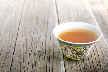 teapot on a wooden table 