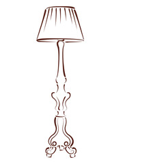 Sketched floor lamp.