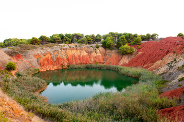 Bauxite mine lake landscape