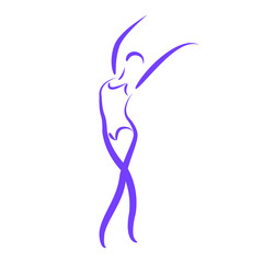 Sketched dancing woman.