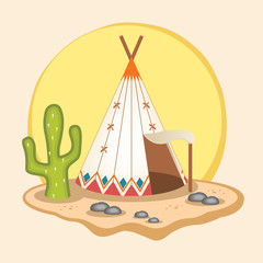 Indian wigwam. Vector flat illustration