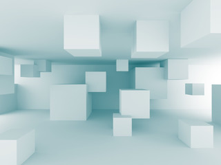 Abstract Chaotic Cubes Construction Design Background