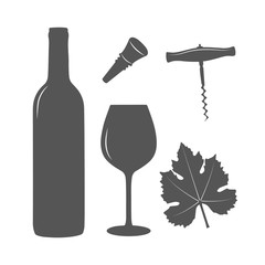 Wine icon set.