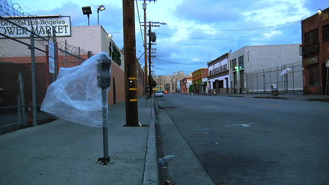 An empty street in Los Angeles. 