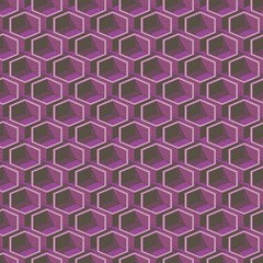 Pink 3D Hexagon Seamless Pattern