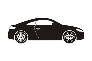 Obraz na płótnie Canvas icon car sedan black on the white background
