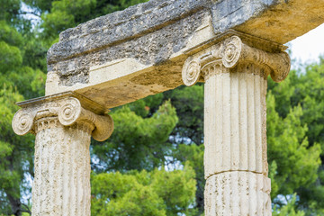 Ruins of the Philippeion in Ancient Olympia (Greece)