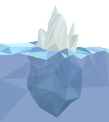 Polygonal iceberg, glacier landscape